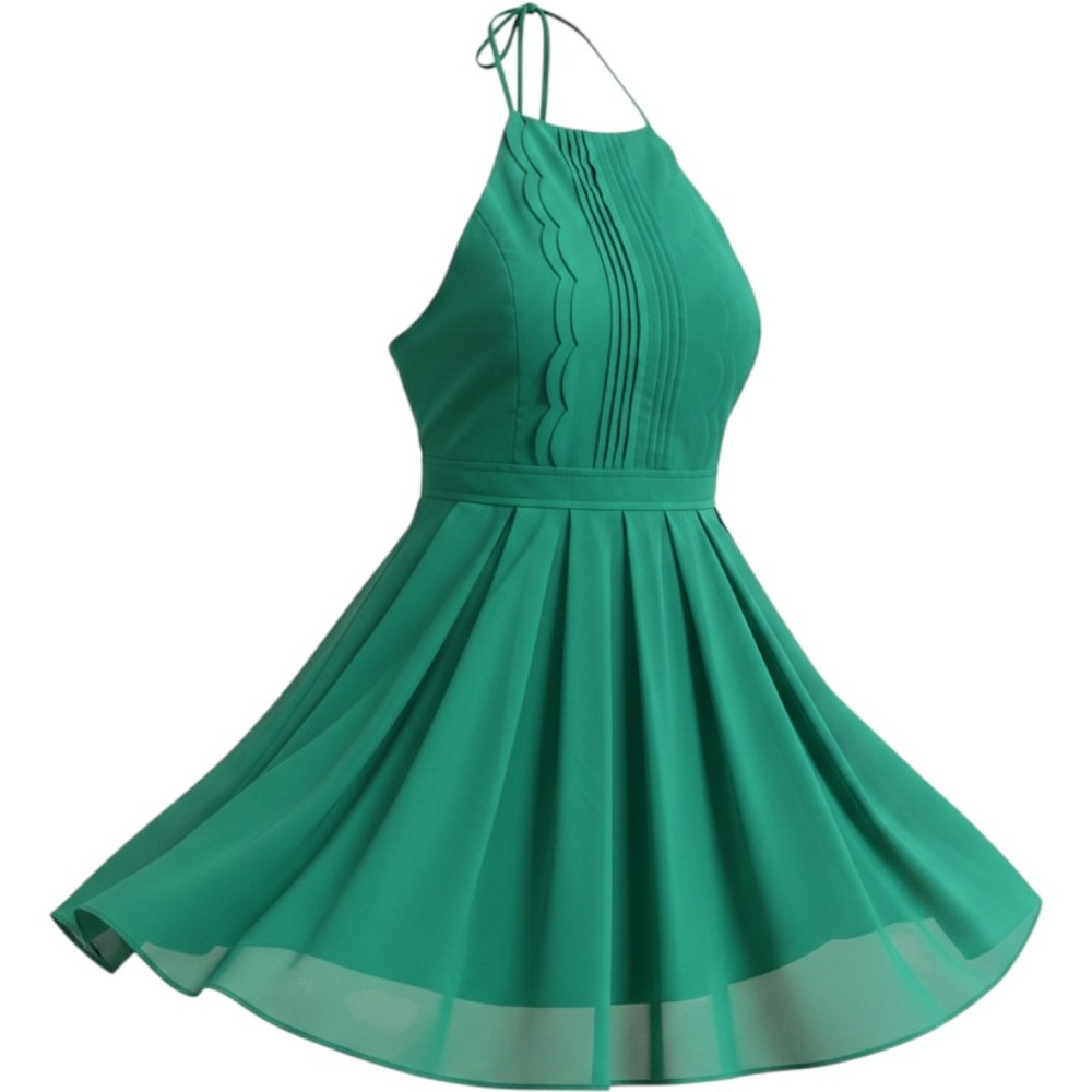 Double Zero emerald green sz L new w/ tags green mini fit and flare dress bow I